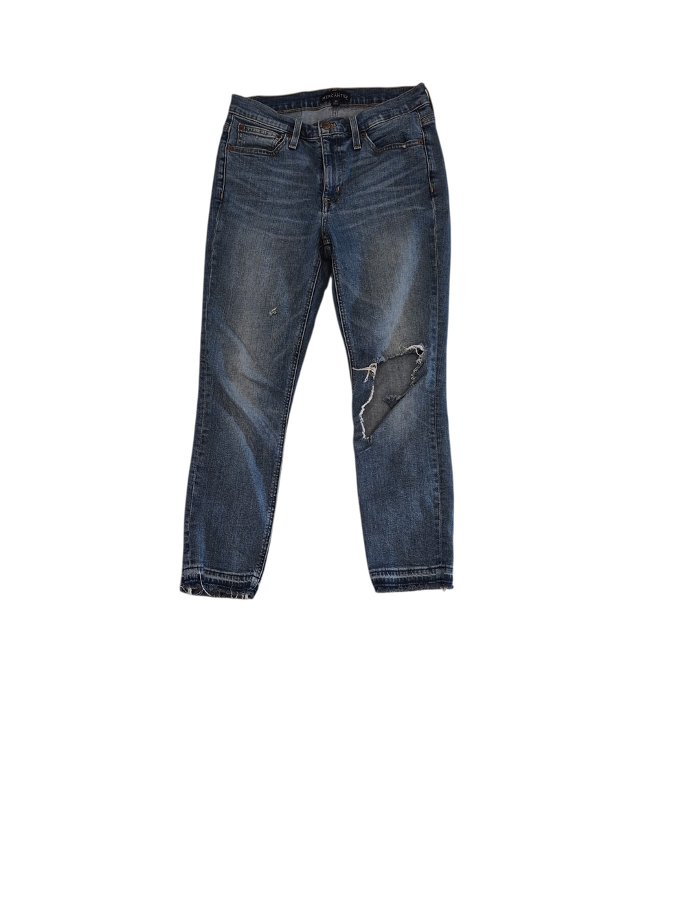 J. Crew Merchantile  Women's Distressed Boyfriend Jeans in Dark Blue